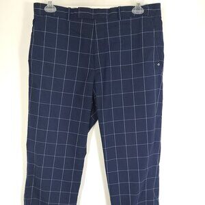Ralph Lauren RLX Golf Pants Men's 36x32 Navy Blue White Check Plaid Print